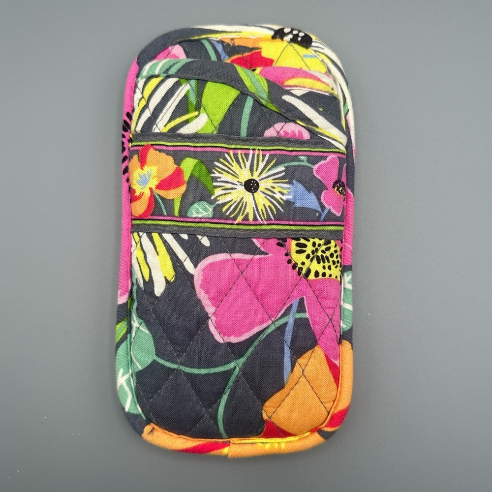 Vera Bradley Jazzy Blooms Eyeglass Soft Case Gray Pink Yellow Floral
